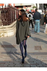 One sleeve cashmere poncho in Charcoal grey - SEMON Cashmere