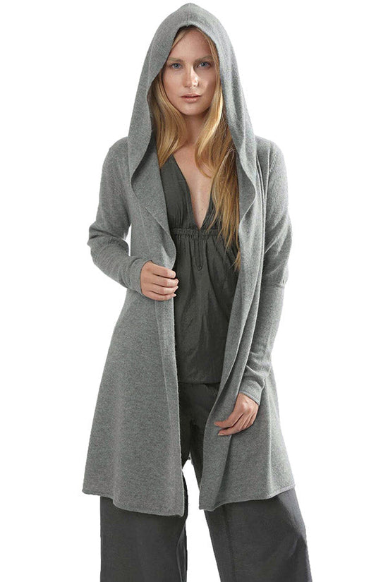 Cashmere hooded cardigan