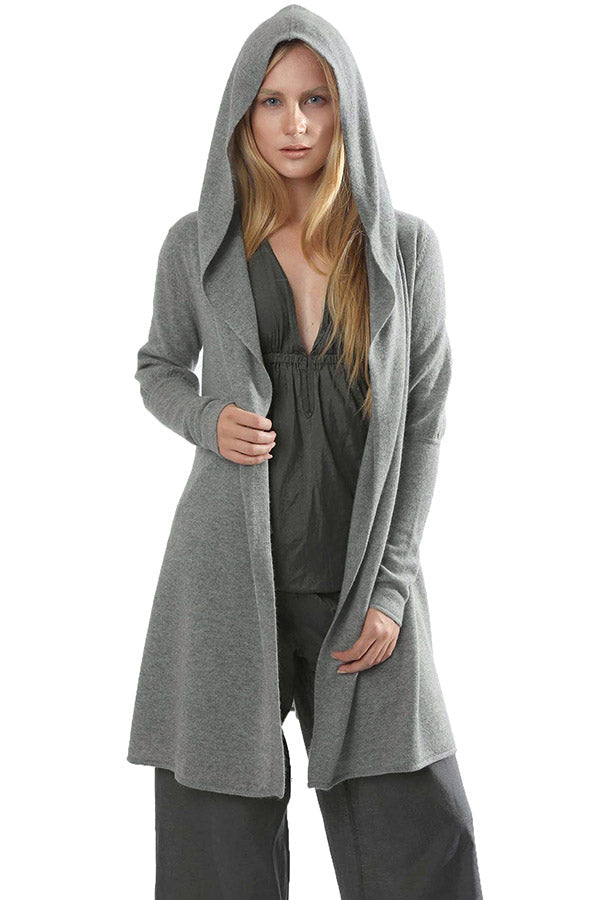Cashmere hooded cardigan