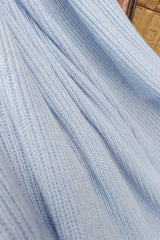 100% Cashmere blanket in powder blue