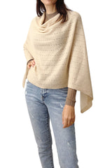 Beige cashmere poncho SEMON Cashmere