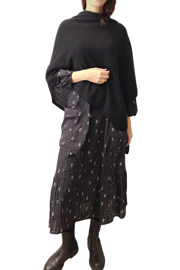 Black Cashmere poncho - SEMON Cashmere