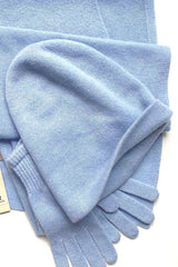 Blue cashmere beanie hat