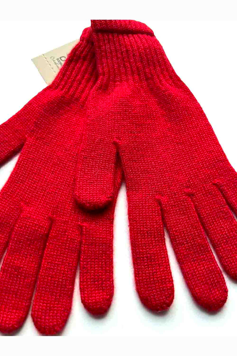 Red cashmere gloves for women