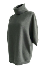 Roll neck oversized Cashmere sweater - Khaki green