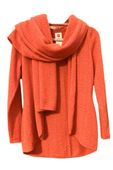 Burnt orange cashmere poncho Multiway