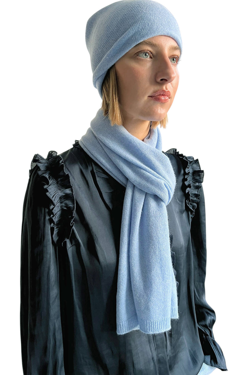 Blue cashmere scarf