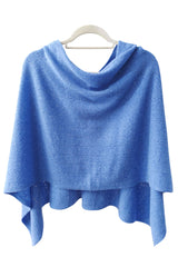 Blue cashmere poncho