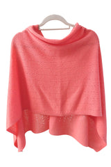 Coral cashmere shawl
