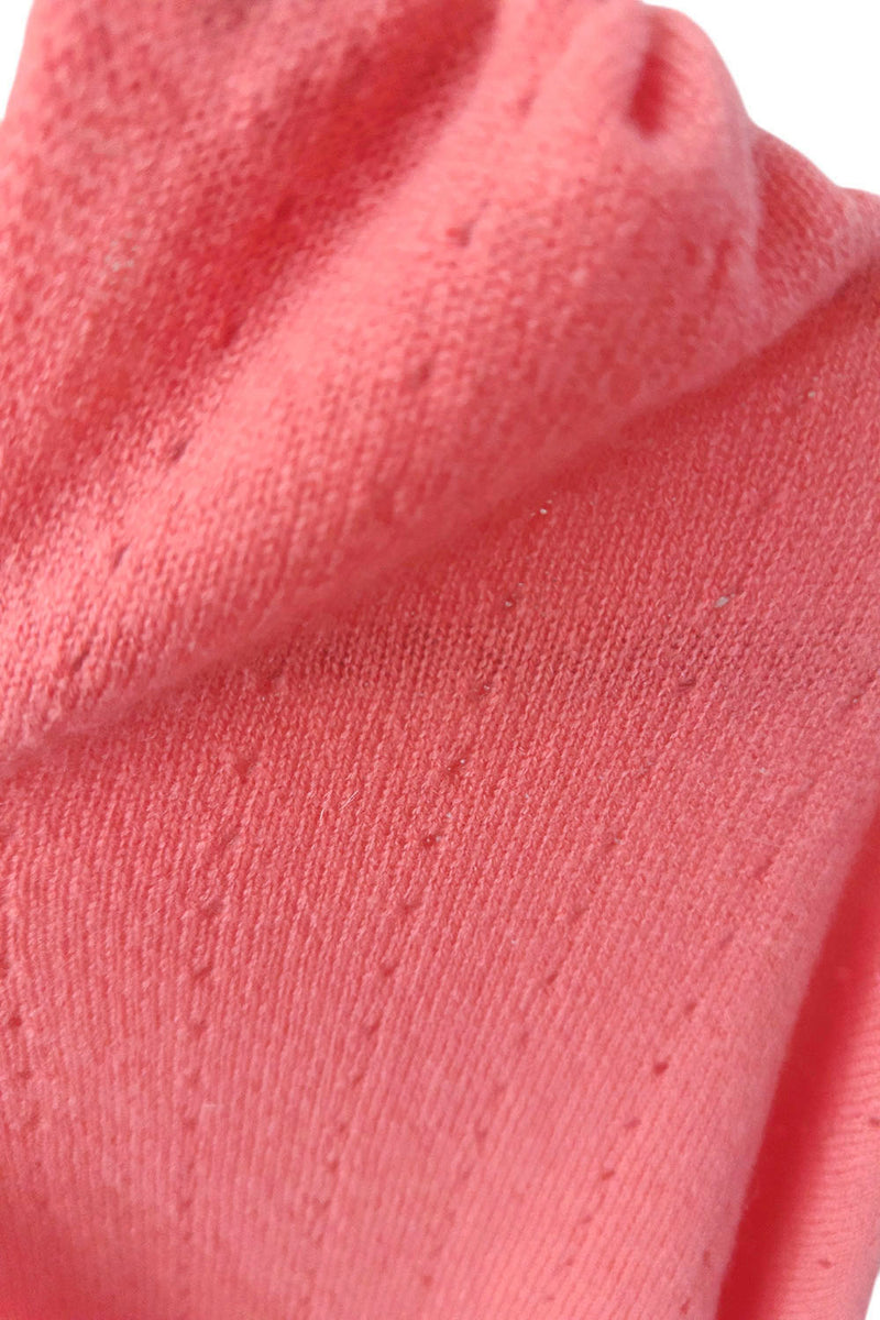 Coral cashmere poncho sweater