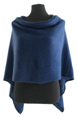 Dark blue cashmere poncho
