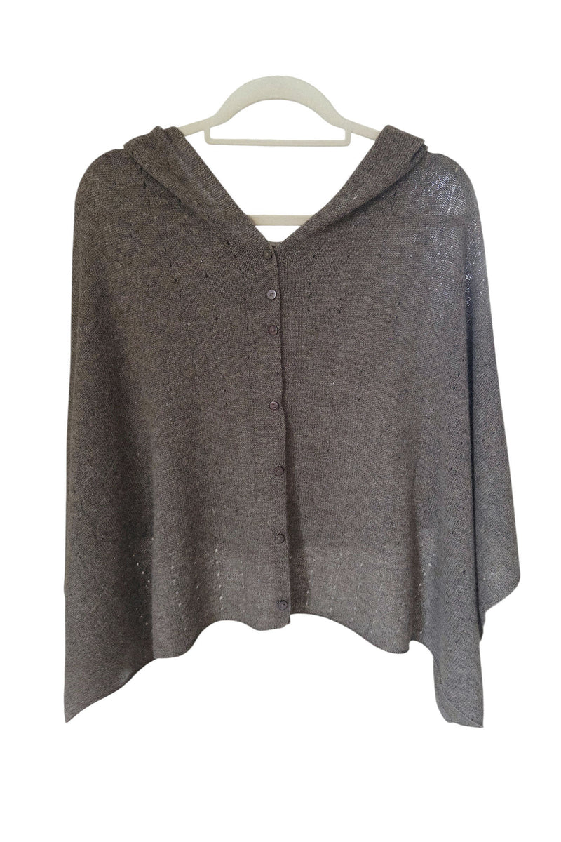 Brown cashmere poncho UK