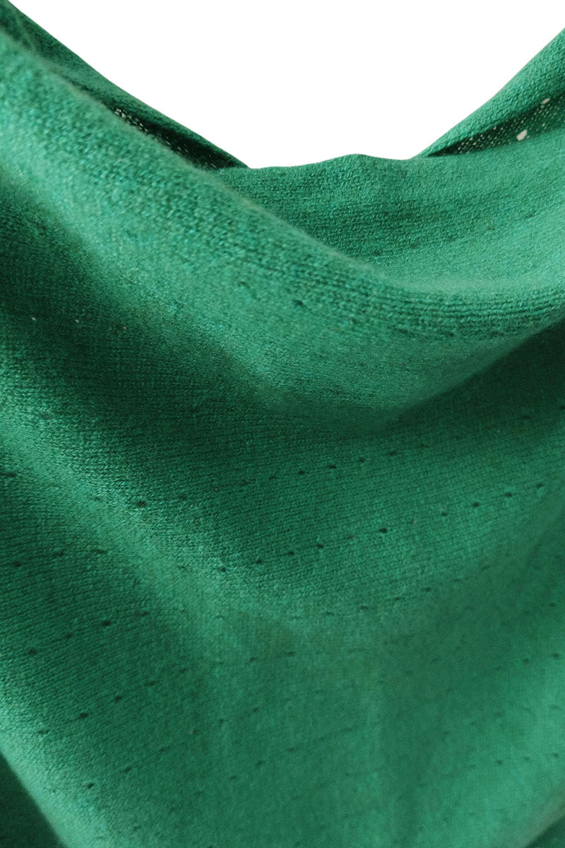 Jade green cashmere poncho closeup