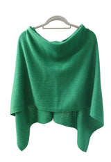 Jade green cashmere poncho