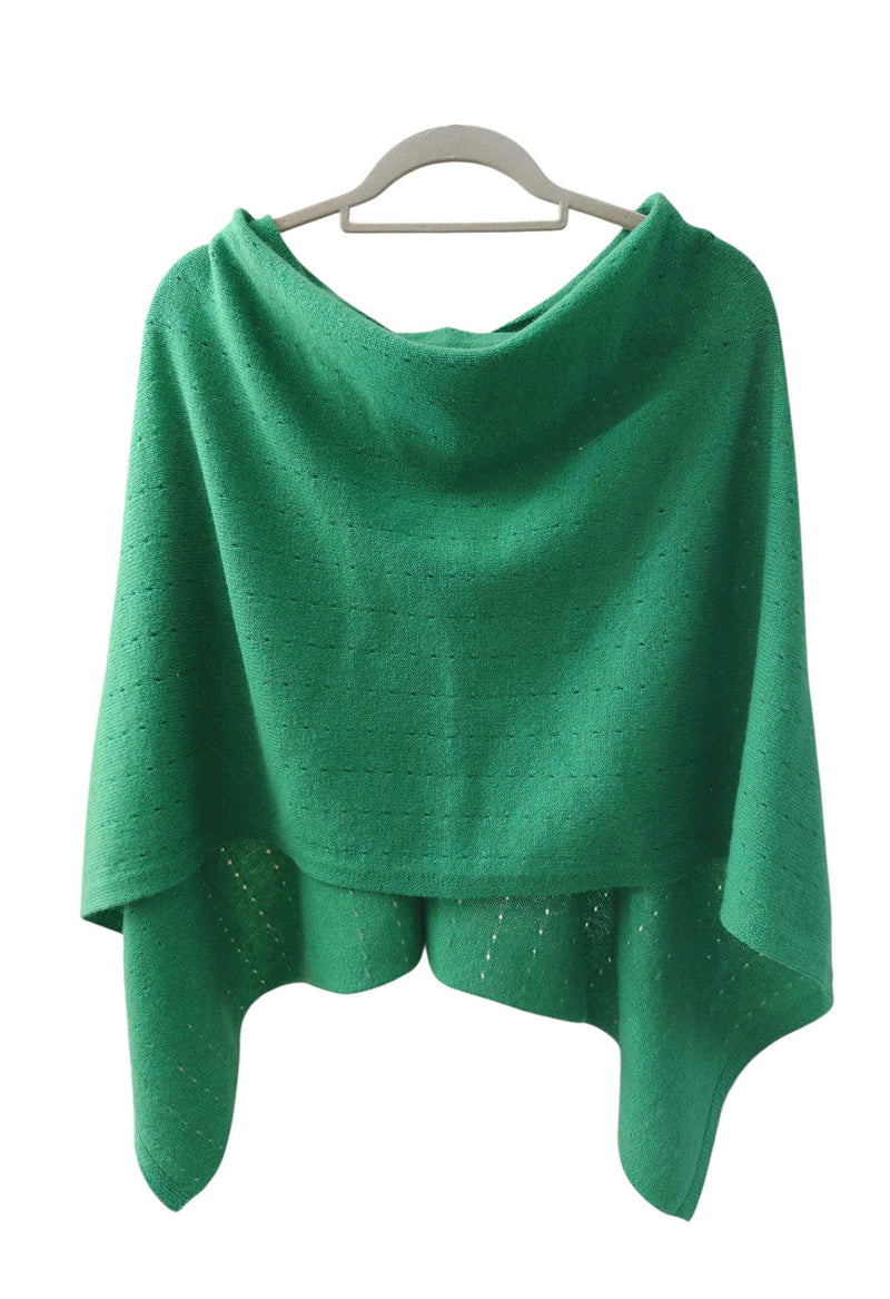 Jade green cashmere poncho
