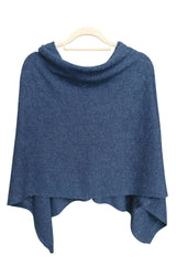 Jeans blue cashmere poncho
