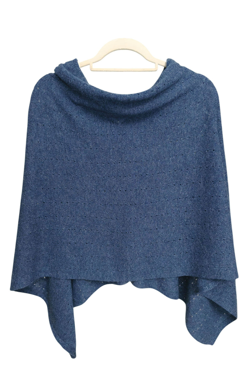 Jeans blue cashmere poncho