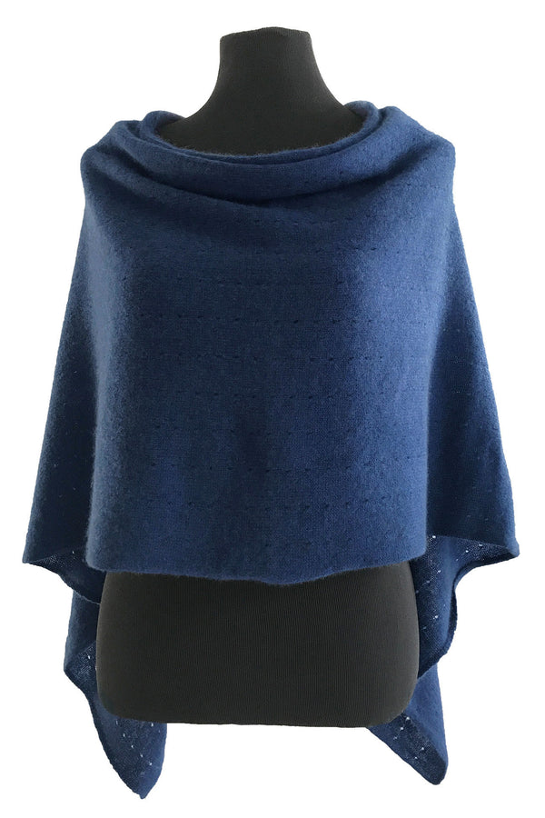 Jeans blue cashmere poncho
