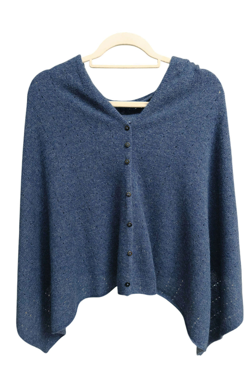 Jeans blue cashmere poncho UK