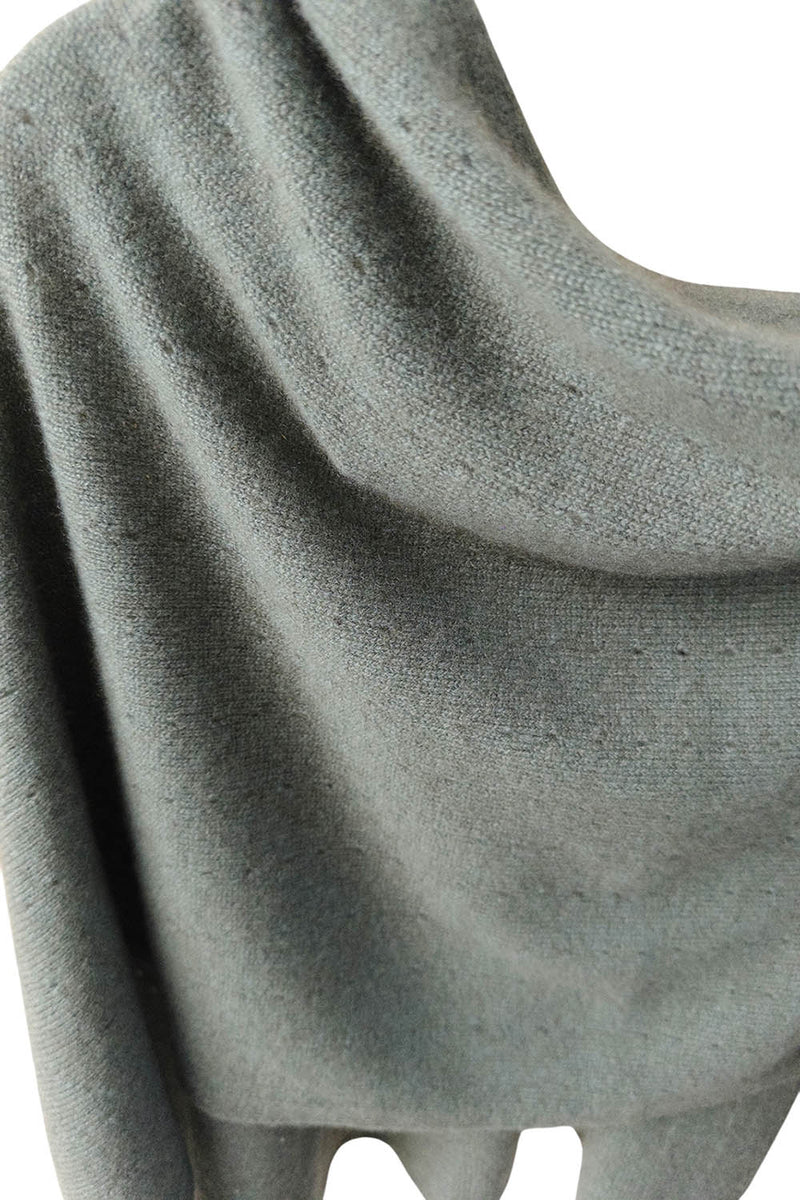 Khaki cashmere poncho