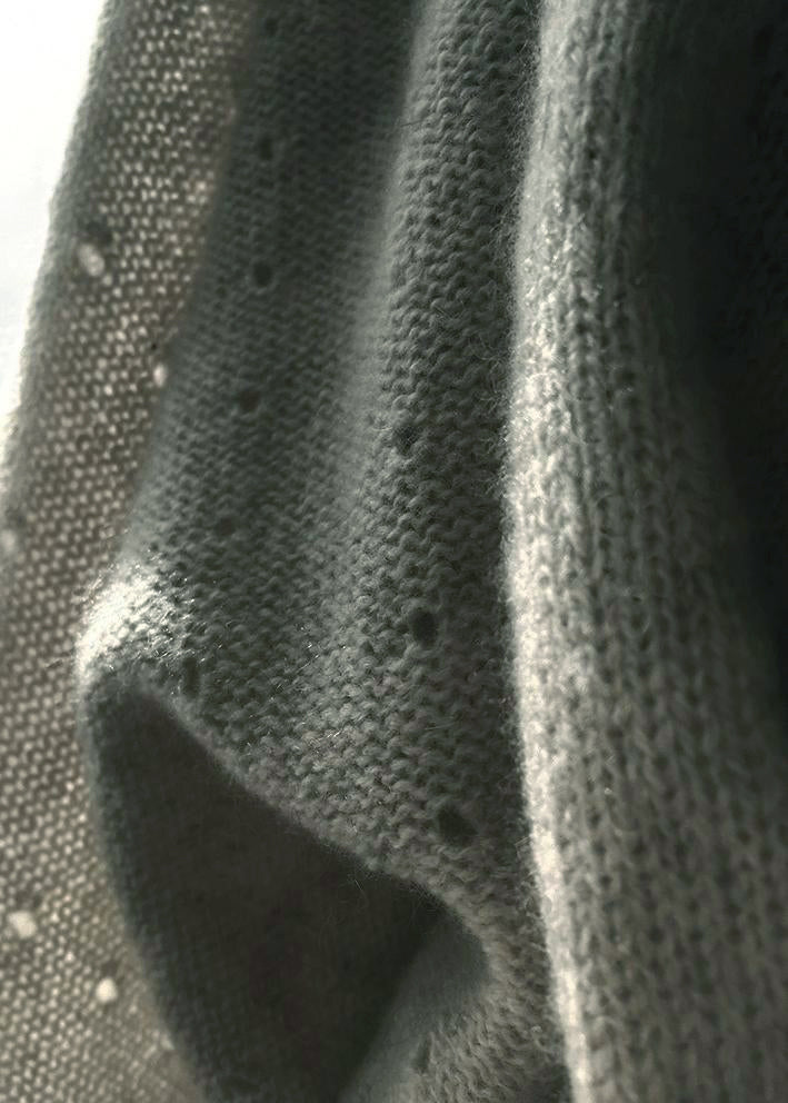 Khaki green cashmere poncho Multiway