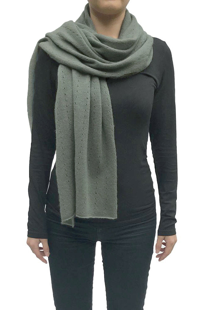 Khaki cashmere scarf
