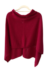 Cashmere poncho multiway - Maroon red
