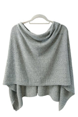Grey cashmere poncho