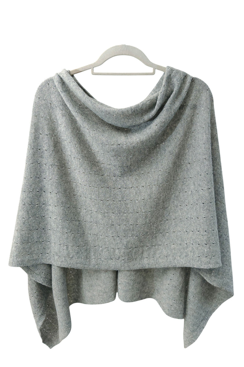 Grey cashmere poncho