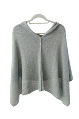 Grey cashmere poncho wrap