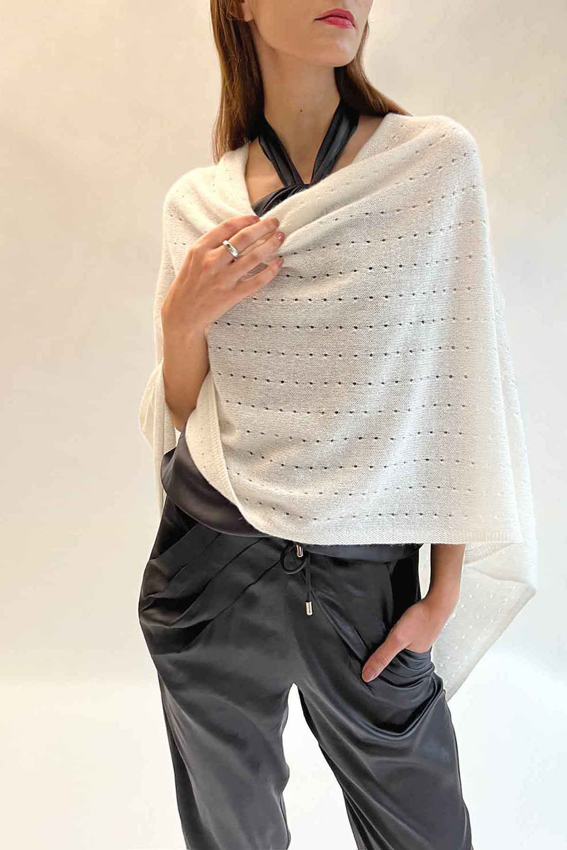 White cashmere travel wrap