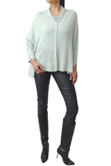 Cashmere poncho aqua green