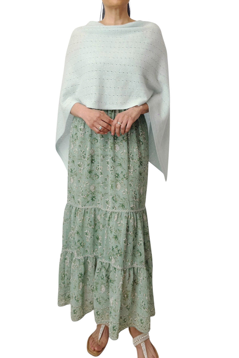 Cashmere wrap aqua green