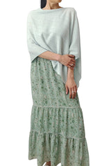 Cashmere poncho on a dress