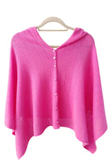 Pink cashmere poncho sweater