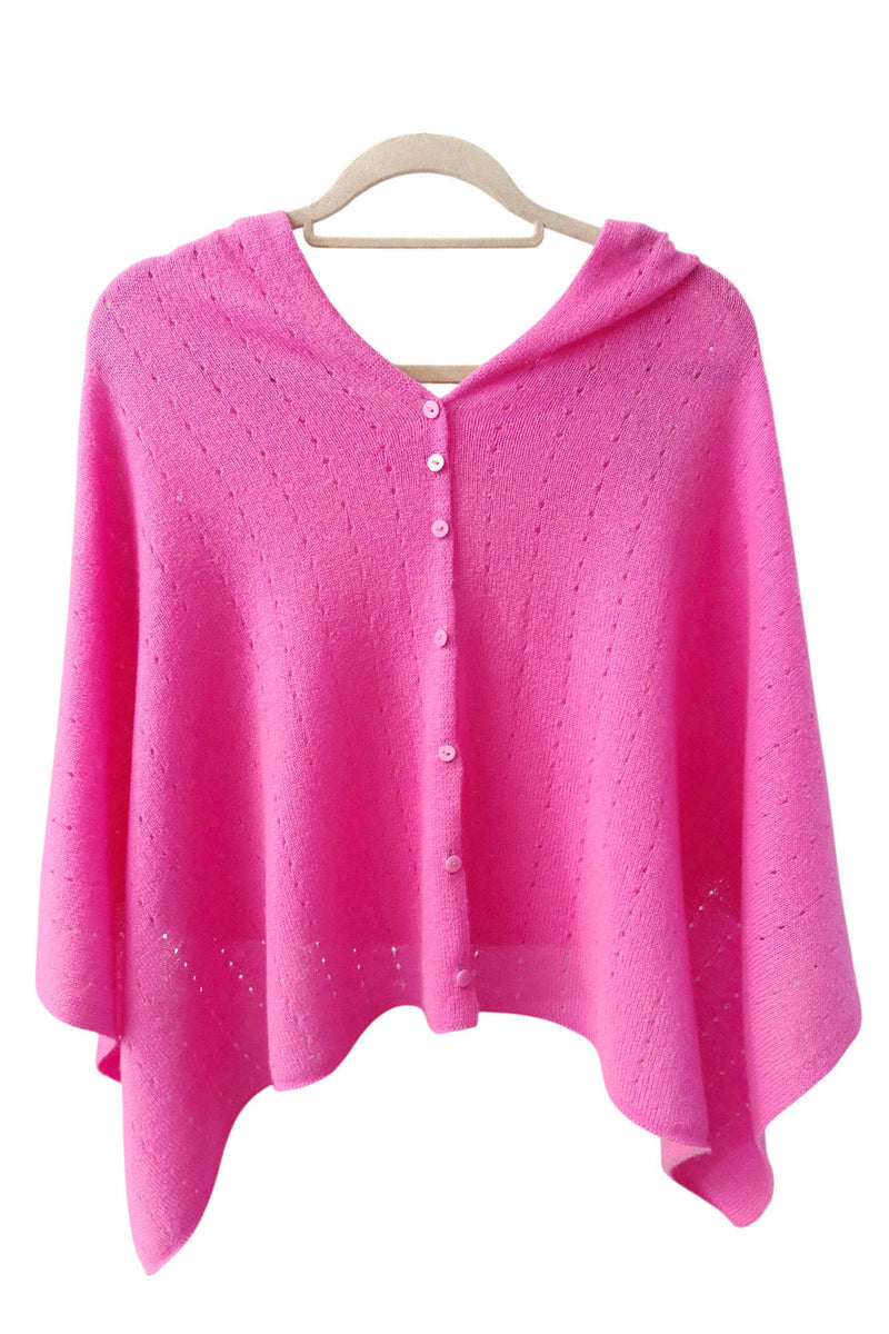 Pink cashmere poncho sweater