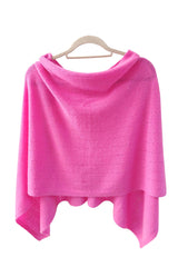 Pink cashmere poncho wrap