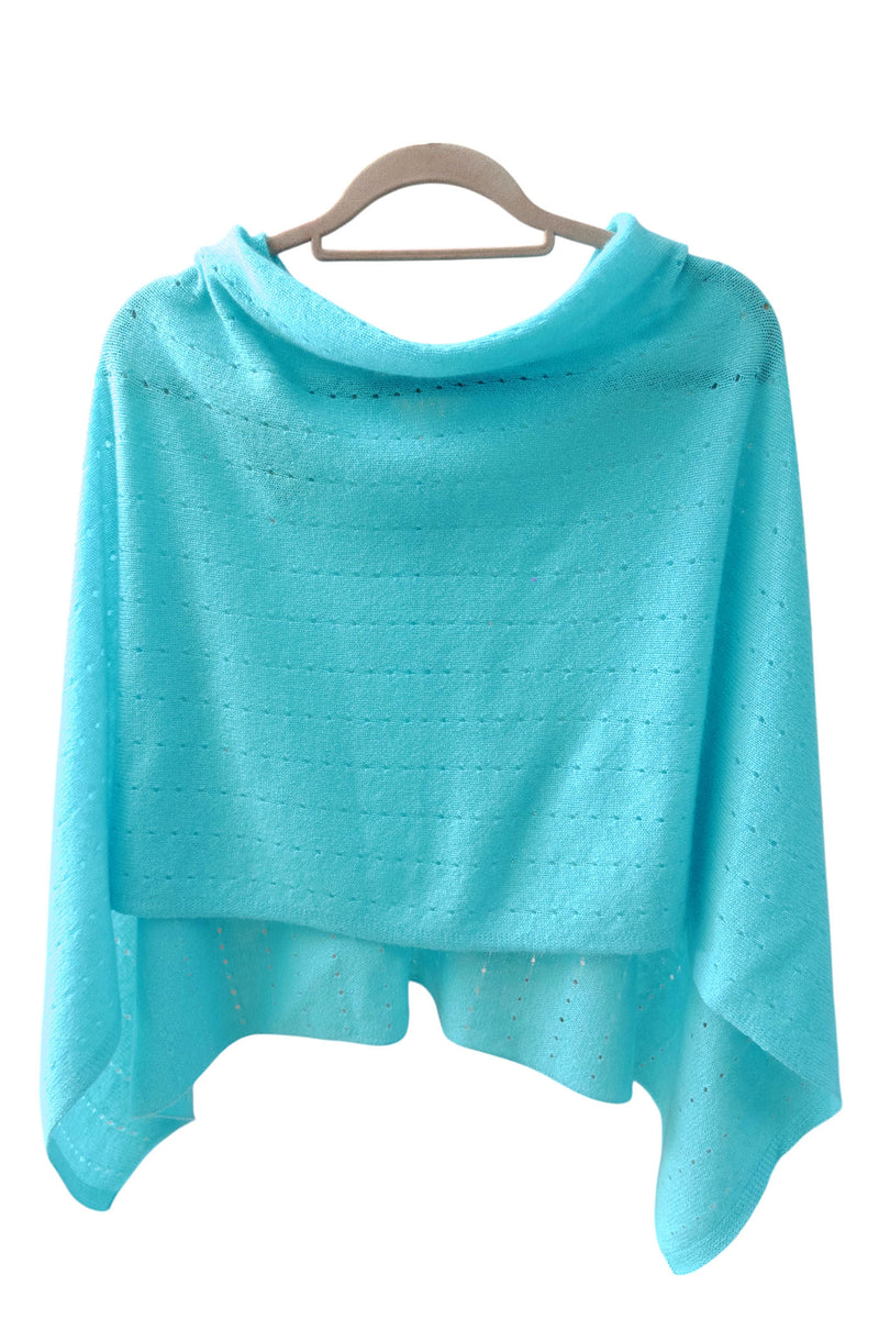 Turquoise shawl in cashmere