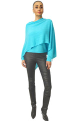 Cashmere poncho turquoise