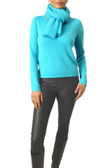 Cashmere poncho scarf turquoise