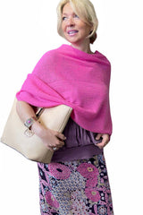 Rose pink cashmere poncho