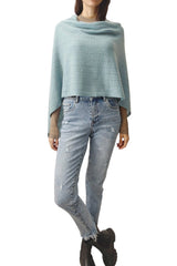 Green cashmere poncho - SEMON Cashmere