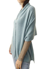 Duck egg cashmere poncho - SEMON Cashmere