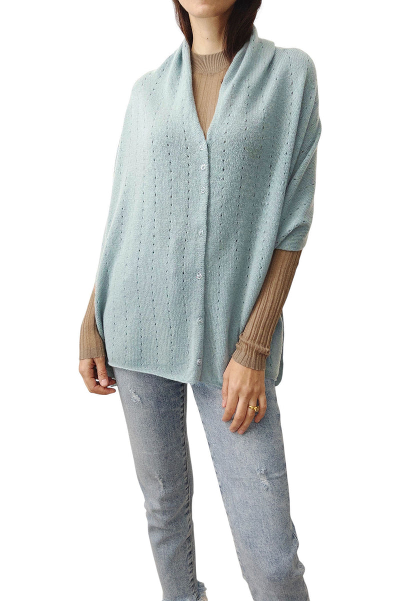 Blue green cashmere wrap