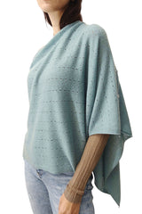 Duck egg cashmere poncho multiway