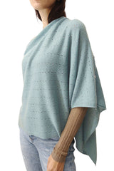Duck egg cashmere poncho