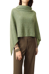 Light olive green cashmere poncho