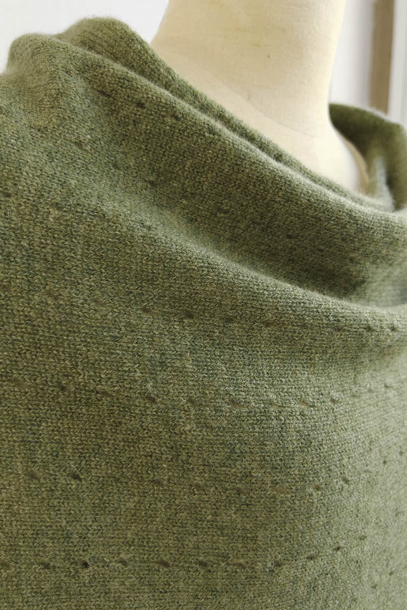 Light olive green cashmere poncho Multiway