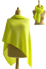 Shawl for wedding guest - Neon yellow green