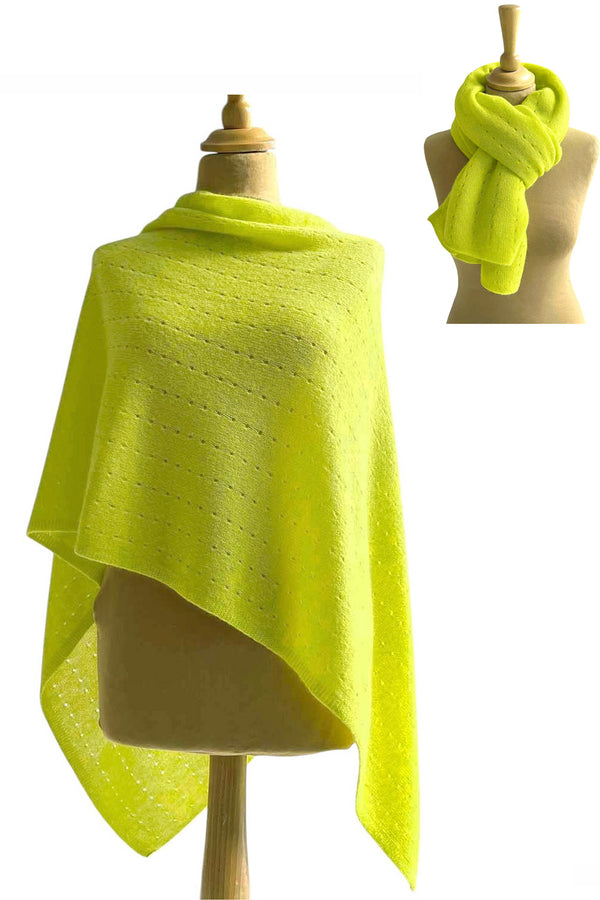 Shawl for wedding guest - Neon yellow green